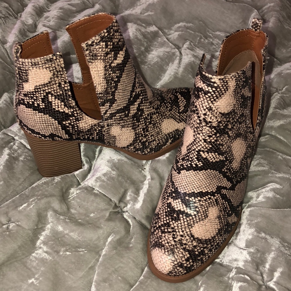 Snake skin booties